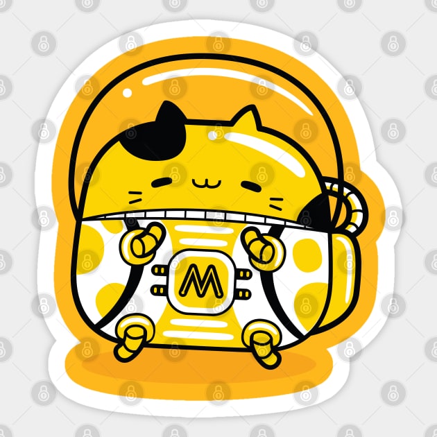 yellow cat astronaut profession Sticker by MEDZ